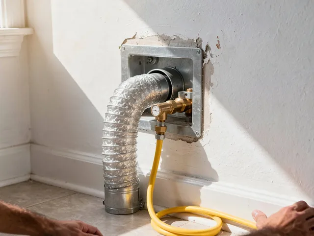 Wadsworth Dryer Vent Cleaning certified technician performing specialized gas dryer vent cleaning in Wadsworth